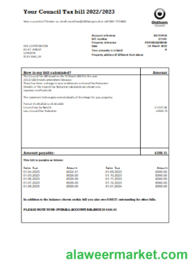 Oldham council tax business bill, SCR